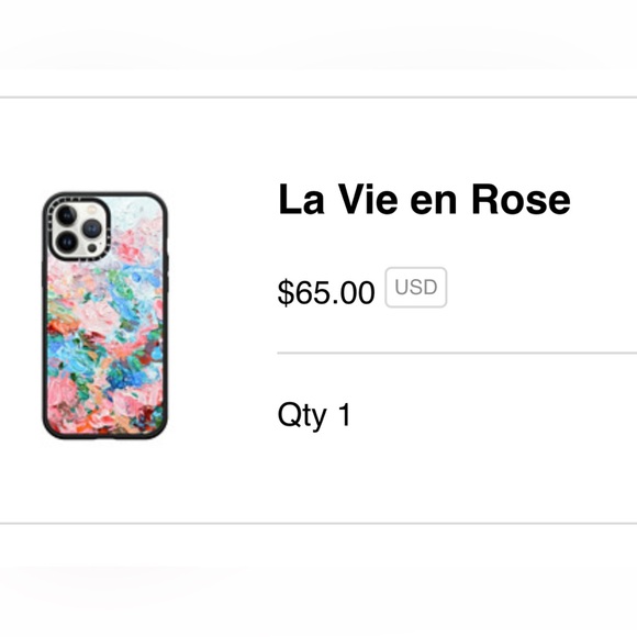 iPhone 13 Pro Max Casetify case - water colour pattern - with purple strap grip - Picture 3 of 3